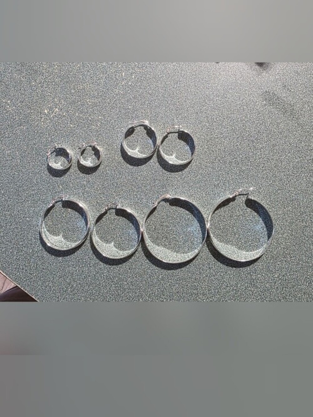 4 Pair New Hoop Earring Set Large 925